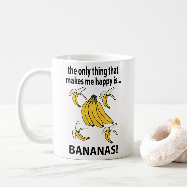 Bananen Obst Funny Bananas Kaffeetasse (Mit Donut)