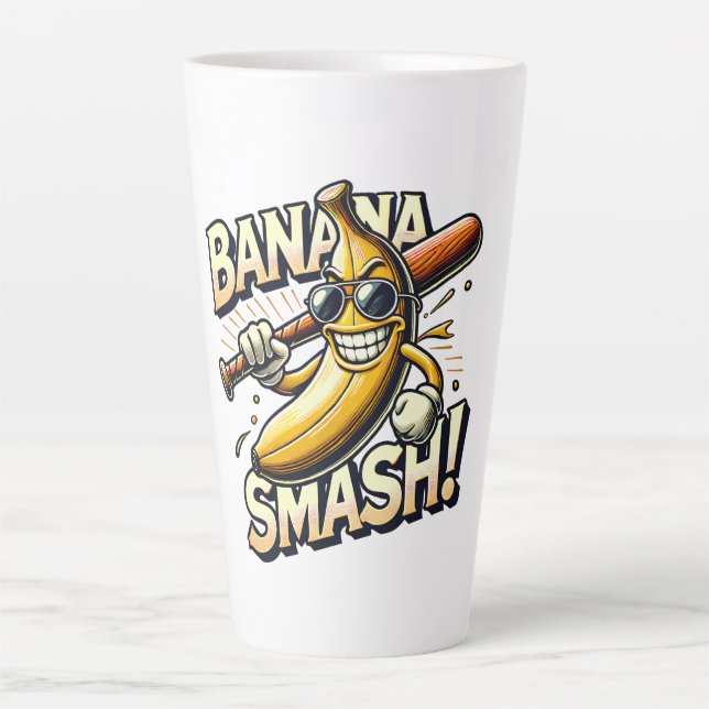 Bananen-Power-Up Milchtasse (Vorderseite)