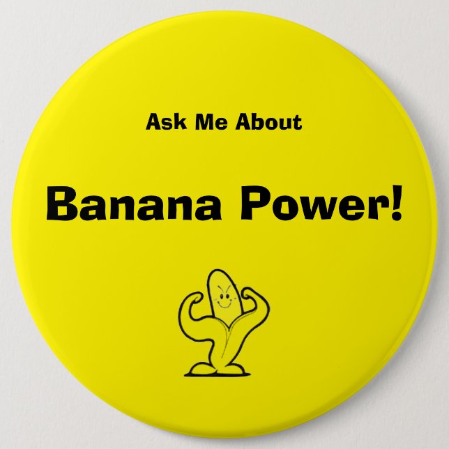 Bananen-Powerknopf Button (Vorderseite)
