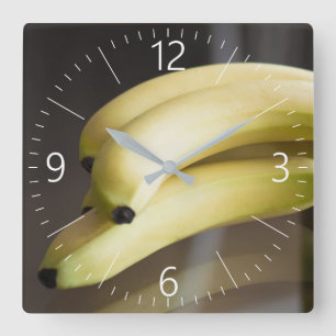 Bananen Quadratische Wanduhr