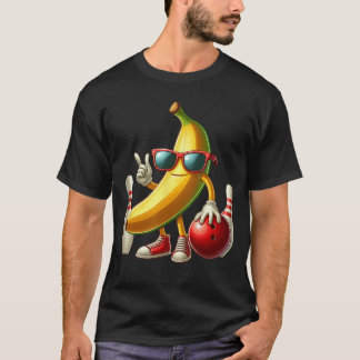 Bananen-Sonnenbrille spielt Bowling Lustige Frucht T-Shirt