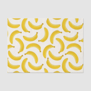 Bananen-tropische Frucht-Druck, Gelb und Weiß Seidenpapier