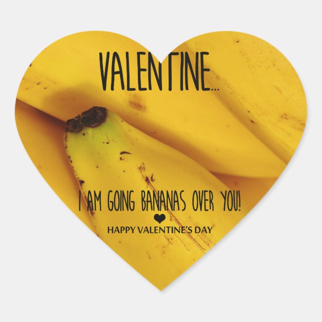 Bananen über euch Valentinstag Herz-Aufkleber (Vorderseite)