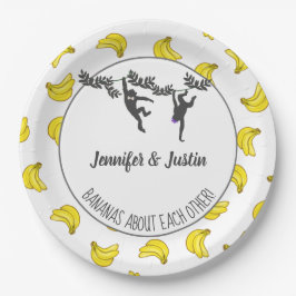 Bananen über Sie Jack und Jill Polterabend Pappteller