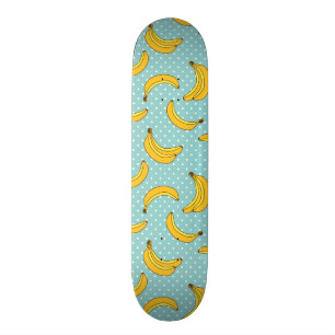 Bananen und Polk-Punkte Skateboard