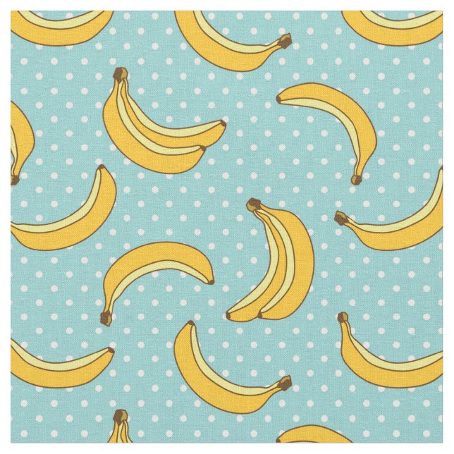 Bananen und Polk-Punkte Stoff (Nahaufnahme)