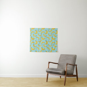 Bananen und Polk-Punkte Wandteppich