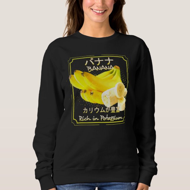Bananen Vegan gesundes Obst und Gemüse Sweatshirt (Vorderseite)