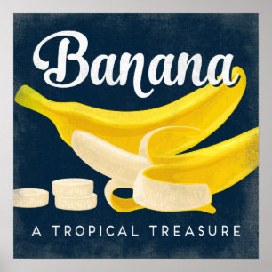 Bananen-Vintage-Fruchtlabel-Plakat Poster