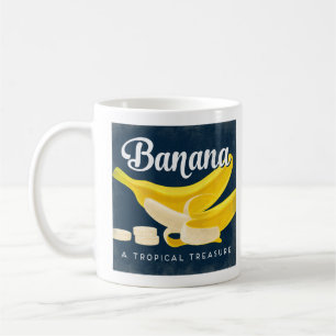 Bananen Vintage-Fruchtlabel Retro Kaffeetasse