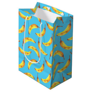 Bananen Wasserfarbmuster Mittlere Geschenktüte