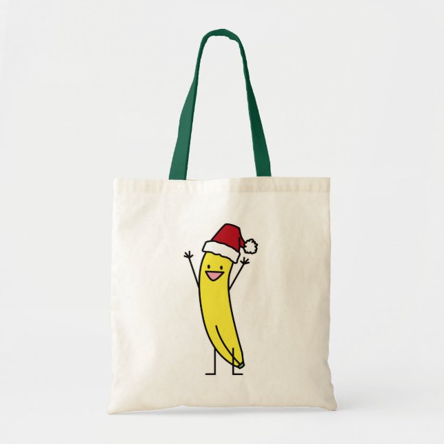 Bananen-Weihnachtsmannmütze-zujubelnder Tragetasche (Vorne)