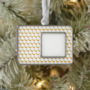 Bananen Weihnachtsschmuck Rahmen-Ornament Silber