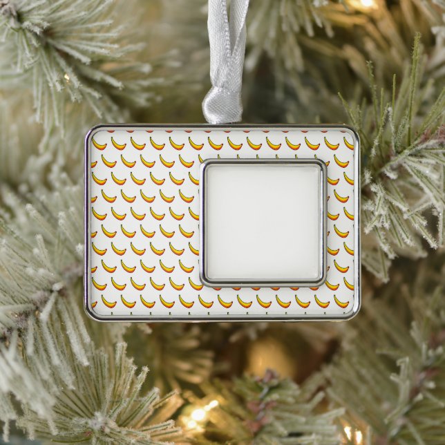 Bananen Weihnachtsschmuck Rahmen-Ornament Silber (Baum)