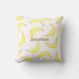 Bananen Yellow Simple Name Fruchttypografie Kissen