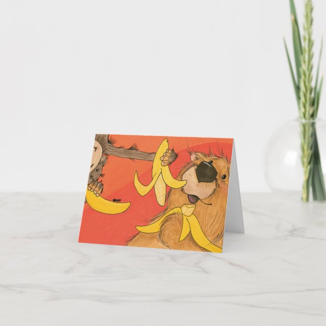 Bananenbär und Affe / Note Card Karte (Vorderseite)
