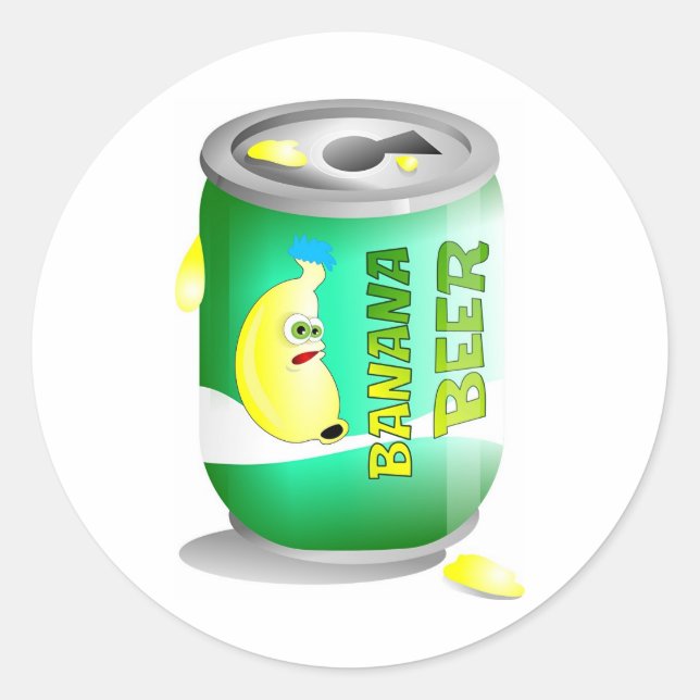 Bananenbier Runder Aufkleber (Vorderseite)