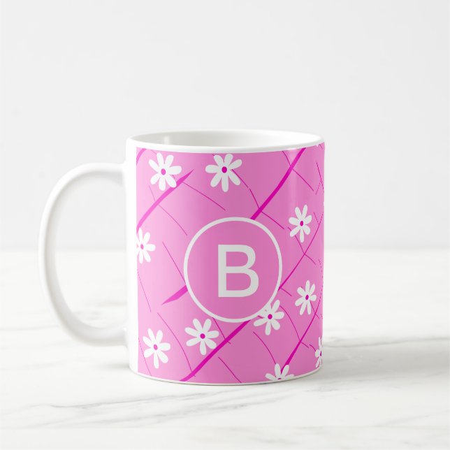 Bananenblätter und Blume rosa, botanisch Kaffeetasse (Links)