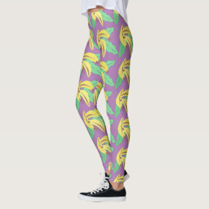 Bananenbounch Gelbes Muster Violet Legierung Leggings