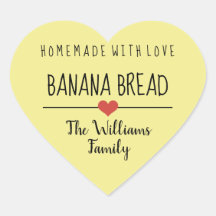 Bananenbrot hausgemacht mit Liebe gelb