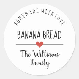 Bananenbrot, hausgemacht mit Liebe Runder Aufkleber