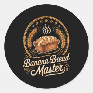 Bananenbrot Meister Bäcker Koch Humor Herbst Backe Runder Aufkleber