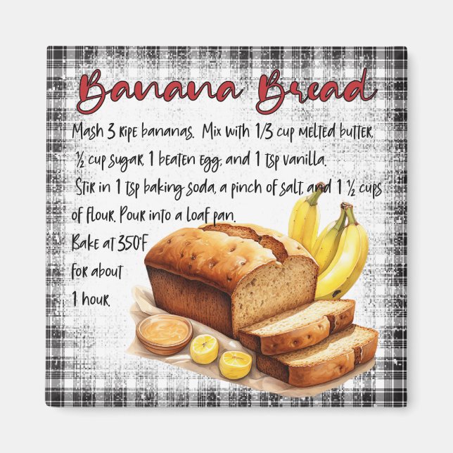 Bananenbrot-Rezept Magnet (Vorne)