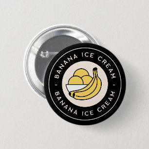Bananeneis-Geschmack Retro-Vintage-Schwarz Button