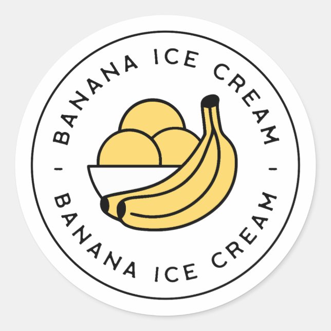 Bananeneis-Geschmack Runder Aufkleber (Vorderseite)