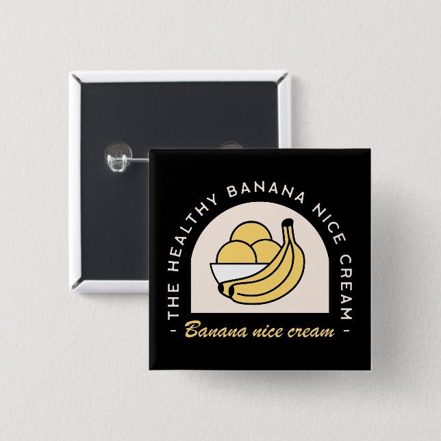 Bananeneis schön gesund ästhetisch lustig button (Vorne & Hinten)