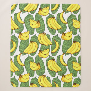 Bananenfrüchte Blätter tropisches Muster Sherpadecke