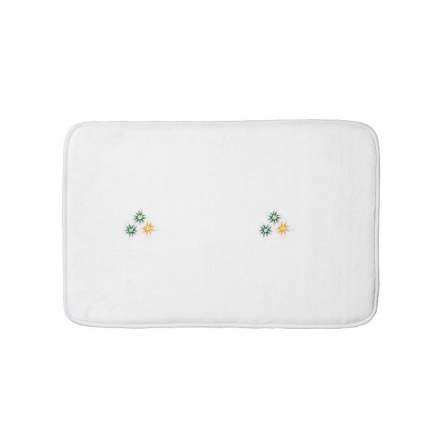 Bananengelb, dunkelblau grün, dekorativ badematte (Vorderseite)