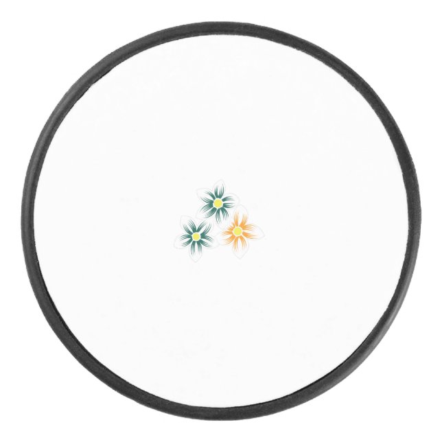 Bananengelb, dunkelblau grün, dekorativ eishockey puck (Vorderseite)