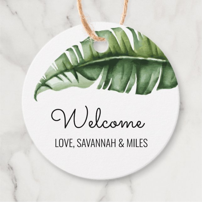 Bananenleaf des Mitteljahrhunderts - Begrüßungstag Geschenkanhänger (Vorderseite)