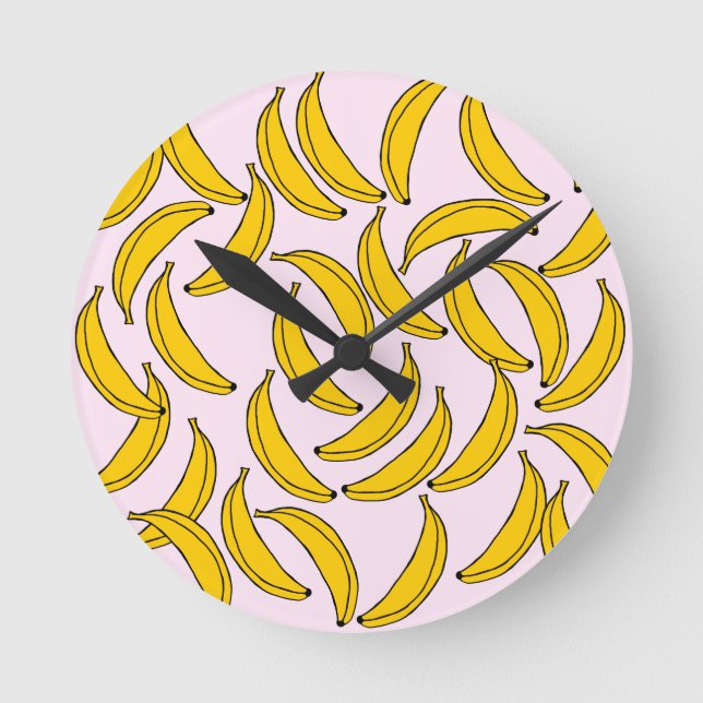 Bananenmauer Runde Wanduhr (Vorderseite)