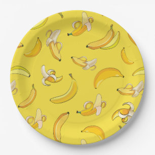 Bananenmuster 4 pappteller