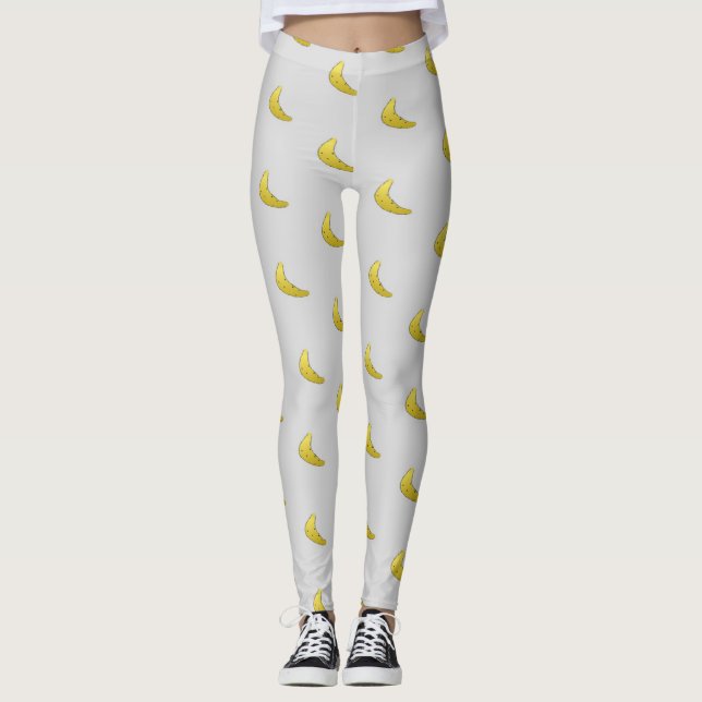 Bananenmuster auf grau leggings (Vorderseite)