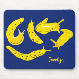 Bananenschnecken Gelb und Blau Personalisiert Mousepad