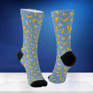 Bananenstreifen-Vektormuster   Klassisches Blau Socken