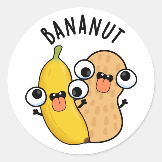 Bananut Funny Fruit Banana Pun Runder Aufkleber (Vorderseite)