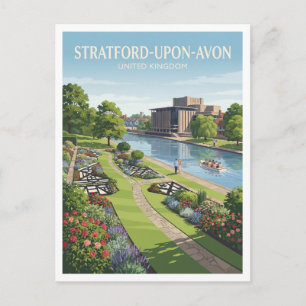 Bancroft Gardens und das Royal Shakespeare Theatre Postkarte
