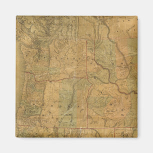 Bancrofts Karte der pazifischen Staaten Magnet