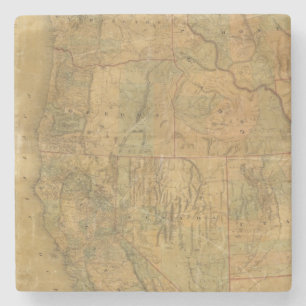 Bancrofts Karte der pazifischen Staaten Steinuntersetzer