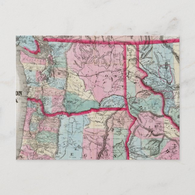 Bancrofts Karte von Oregon, Washington, Idaho (Vorderseite)