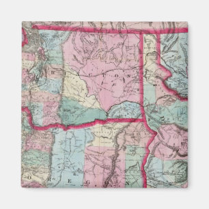 Bancrofts Karte von Oregon, Washington, Idaho Magnet