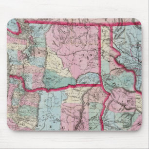 Bancrofts Karte von Oregon, Washington, Idaho Mousepad