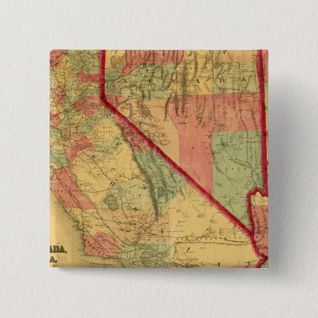 Bancroft's Map of California, Nevada, Utah Button (Vorderseite)