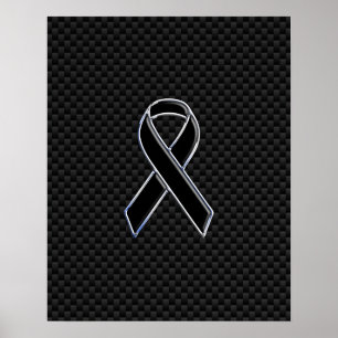 Band Awareness Schwarze Kohlefaser Poster