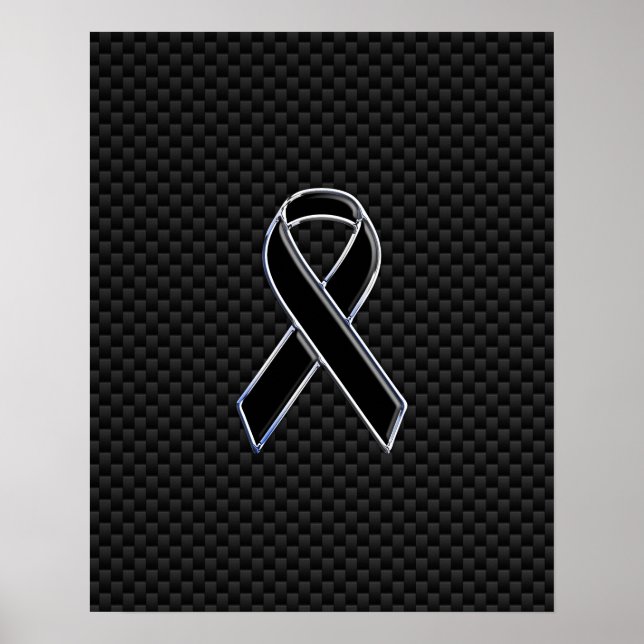 Band Awareness Schwarze Kohlefaser Poster (Vorne)