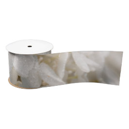 Band, Blumen weiß Satinband